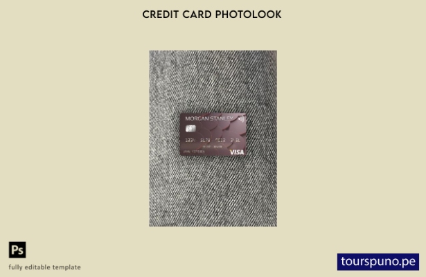 listo para imprimir plantilla frontal de aspecto fotográfico de tarjeta visa  87